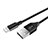USB Ladekabel Kabel D06 für Apple iPhone SE3 (2022) Schwarz