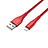 USB Ladekabel Kabel D14 für Apple iPhone 5C Rot
