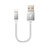 USB Ladekabel Kabel D18 für Apple iPad Mini 2 Silber