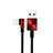 USB Ladekabel Kabel D19 für Apple iPad Mini Rot