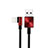 USB Ladekabel Kabel D19 für Apple iPhone 13 Mini Rot