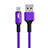 USB Ladekabel Kabel D21 für Apple iPad Mini 4 Violett