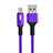 USB Ladekabel Kabel D21 für Apple iPhone 11 Pro Violett