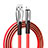 USB Ladekabel Kabel D25 für Apple iPhone 13 Pro Rot
