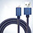 USB Ladekabel Kabel L04 für Apple iPad New Air (2019) 10.5 Blau