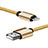 USB Ladekabel Kabel L07 für Apple iPad New Air (2019) 10.5 Gold