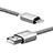 USB Ladekabel Kabel L07 für Apple iPhone 11 Silber