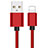 USB Ladekabel Kabel L11 für Apple iPhone 13 Pro Max Rot