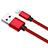 USB Ladekabel Kabel L11 für Apple iPhone 13 Pro Rot