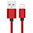 USB Ladekabel Kabel L11 für Apple iPod Touch 5 Rot