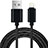 USB Ladekabel Kabel L13 für Apple New iPad 9.7 (2018) Schwarz