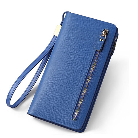 Handtasche Clutch Handbag Leder Silkworm Universal T01 Blau