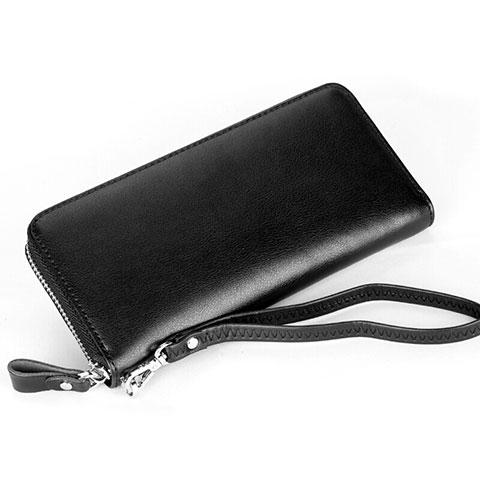 Handtasche Clutch Handbag Schutzhülle Leder Universal H13 Schwarz