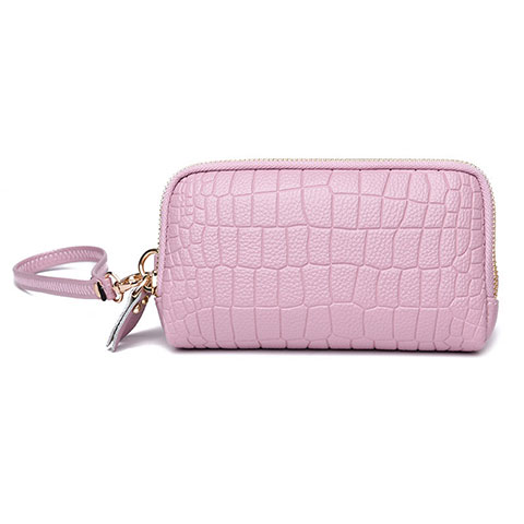 Handtasche Clutch Handbag Schutzhülle Leder Universal K09 Rosa