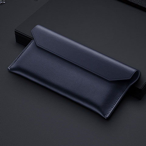 Handtasche Clutch Handbag Tasche Leder für Samsung Galaxy Z Fold4 5G Blau