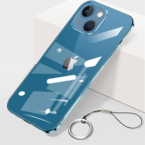 Handyhülle Hülle Crystal Hartschalen Tasche Schutzhülle H09 für Apple iPhone 14 Plus Blau