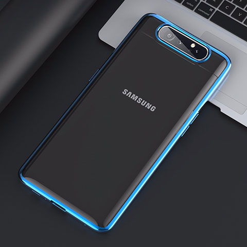 Handyhülle Hülle Crystal Tasche Schutzhülle H01 für Samsung Galaxy A80 Blau