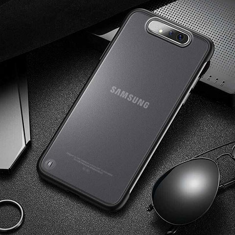 Handyhülle Hülle Crystal Tasche Schutzhülle S02 für Samsung Galaxy A80 Schwarz