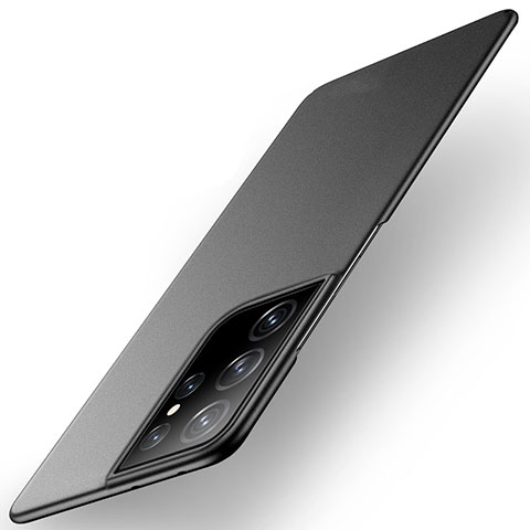 Handyhülle Hülle Hartschalen Kunststoff Schutzhülle Tasche Matt M01 für Samsung Galaxy S21 Ultra 5G Schwarz
