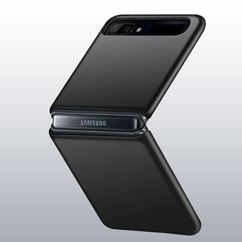 Handyhülle Hülle Hartschalen Kunststoff Schutzhülle Tasche Matt M01 für Samsung Galaxy Z Flip Schwarz
