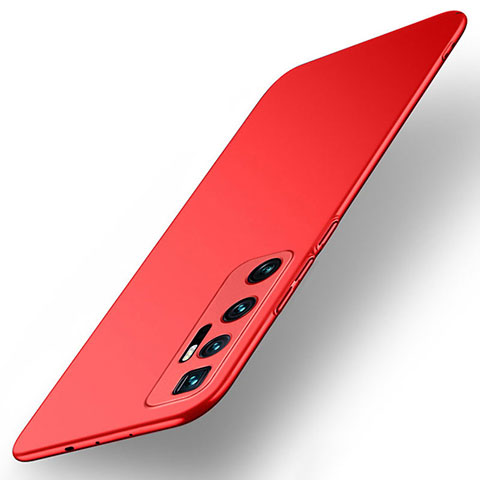 Handyhülle Hülle Hartschalen Kunststoff Schutzhülle Tasche Matt M01 für Xiaomi Mi 10 Ultra Rot