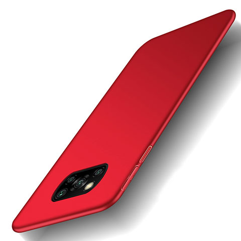 Handyhülle Hülle Hartschalen Kunststoff Schutzhülle Tasche Matt M03 für Xiaomi Poco X3 NFC Rot