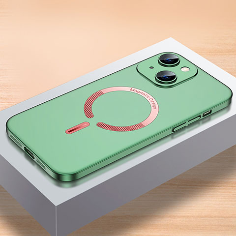 Handyhülle Hülle Hartschalen Kunststoff Schutzhülle Tasche Matt mit Mag-Safe Magnetic Magnetisch für Apple iPhone 13 Grün