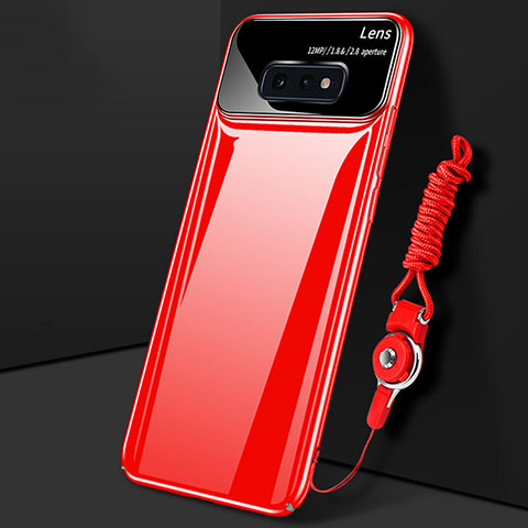 Handyhülle Hülle Hartschalen Kunststoff Schutzhülle Tasche Matt P02 für Samsung Galaxy S10e Rot
