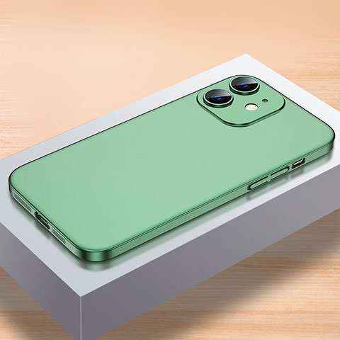 Handyhülle Hülle Hartschalen Kunststoff Schutzhülle Tasche Matt QC1 für Apple iPhone 12 Mini Grün