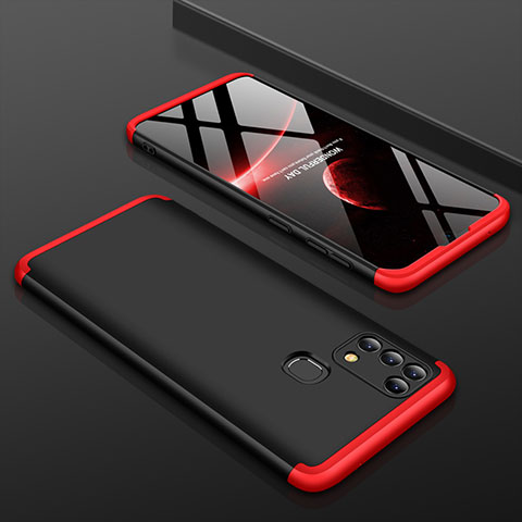 Handyhülle Hülle Hartschalen Kunststoff Schutzhülle Tasche Matt Vorder und Rückseite 360 Grad Ganzkörper für Samsung Galaxy M31 Rot und Schwarz