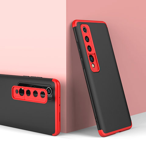 Handyhülle Hülle Hartschalen Kunststoff Schutzhülle Tasche Matt Vorder und Rückseite 360 Grad Ganzkörper P01 für Xiaomi Mi 10 Rot und Schwarz