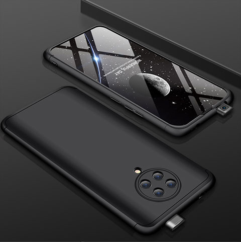 Handyhülle Hülle Hartschalen Kunststoff Schutzhülle Tasche Matt Vorder und Rückseite 360 Grad Ganzkörper P01 für Xiaomi Redmi K30 Pro 5G Schwarz
