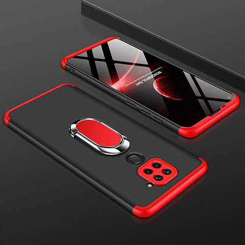 Handyhülle Hülle Hartschalen Kunststoff Schutzhülle Tasche Matt Vorder und Rückseite 360 Grad Ganzkörper P01 für Xiaomi Redmi Note 9 Rot und Schwarz