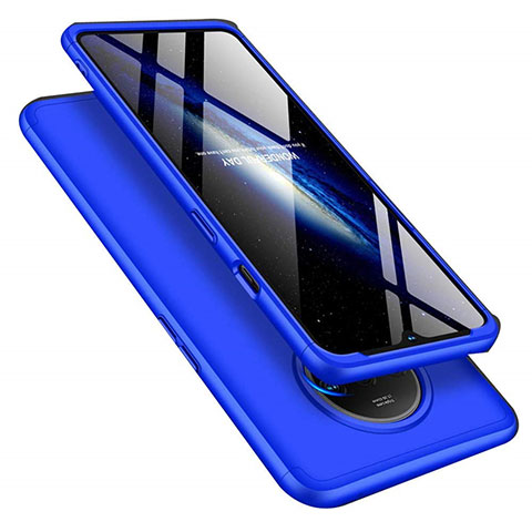 Handyhülle Hülle Hartschalen Kunststoff Schutzhülle Tasche Matt Vorder und Rückseite 360 Grad Ganzkörper P02 für OnePlus 7T Blau