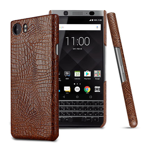 Handyhülle Hülle Kunststoff Schutzhülle Leder für Blackberry KEYone Braun