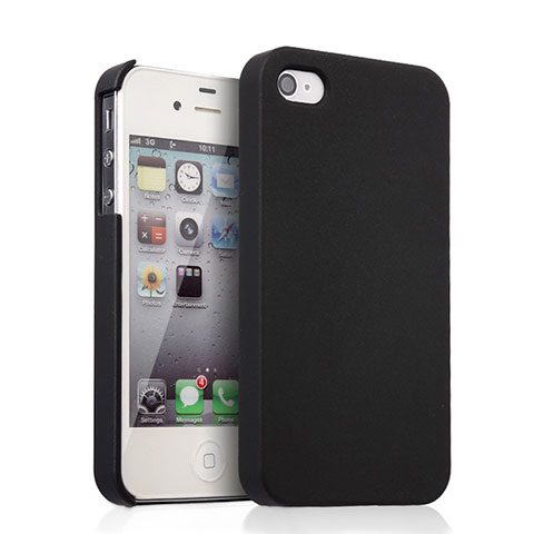 Handyhülle Hülle Kunststoff Schutzhülle Matt für Apple iPhone 4 Schwarz