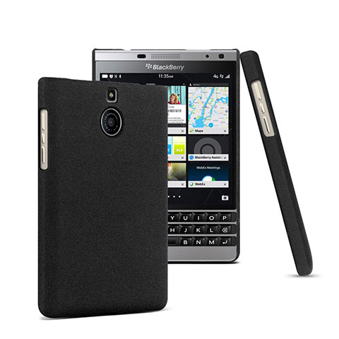 Handyhülle Hülle Kunststoff Schutzhülle Matt für Blackberry Passport Silver Edition Schwarz