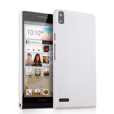 Handyhülle Hülle Kunststoff Schutzhülle Matt für Huawei Ascend P6 Weiß