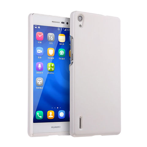 Handyhülle Hülle Kunststoff Schutzhülle Matt für Huawei Ascend P7 Weiß