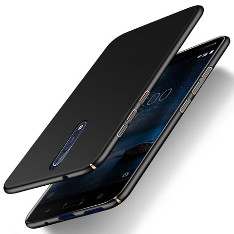 Handyhülle Hülle Kunststoff Schutzhülle Matt für Nokia 8 Schwarz