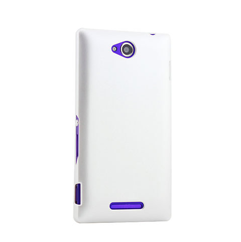 Handyhülle Hülle Kunststoff Schutzhülle Matt für Sony Xperia C S39h Weiß