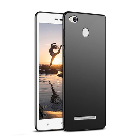 Handyhülle Hülle Kunststoff Schutzhülle Matt M02 für Xiaomi Redmi 3S Schwarz