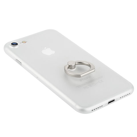 Handyhülle Hülle Kunststoff Schutzhülle Matt mit Fingerring Ständer F01 für Apple iPhone 8 Weiß