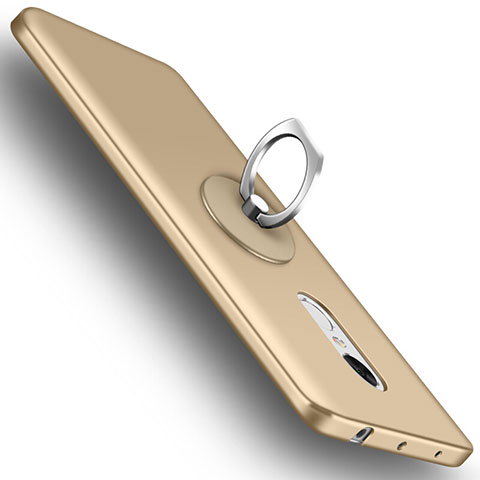 Handyhülle Hülle Kunststoff Schutzhülle Matt mit Fingerring Ständer für Xiaomi Redmi Note 4X High Edition Gold