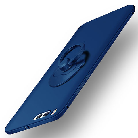 Handyhülle Hülle Kunststoff Schutzhülle Matt mit Fingerring Ständer R01 für Xiaomi Mi 6 Blau