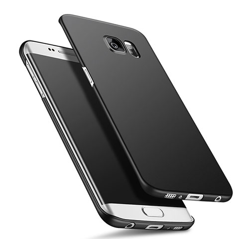 Handyhülle Hülle Kunststoff Schutzhülle Matt Q02 für Samsung Galaxy S6 Edge+ Plus SM-G928F Schwarz