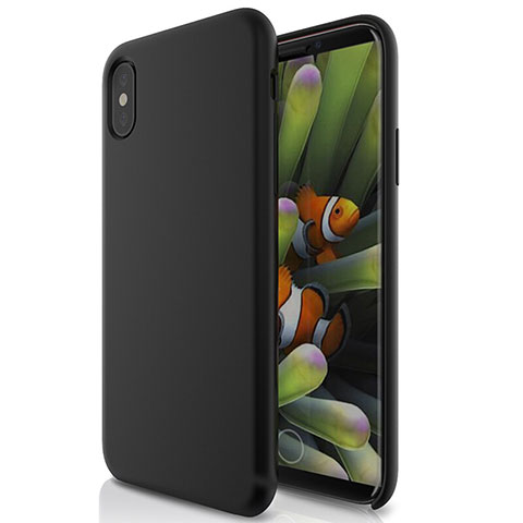 Handyhülle Hülle Kunststoff Schutzhülle Matt S01 für Apple iPhone Xs Max Schwarz