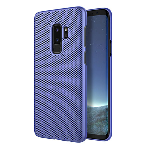 Handyhülle Hülle Kunststoff Schutzhülle Punkte Loch R01 für Samsung Galaxy S9 Plus Blau