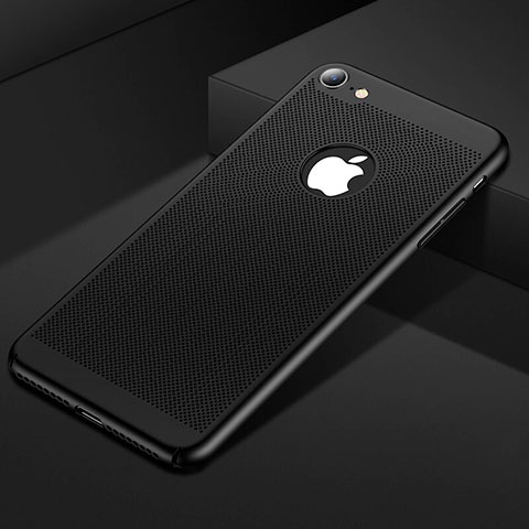 Handyhülle Hülle Kunststoff Schutzhülle Punkte Loch Tasche für Apple iPhone 7 Schwarz