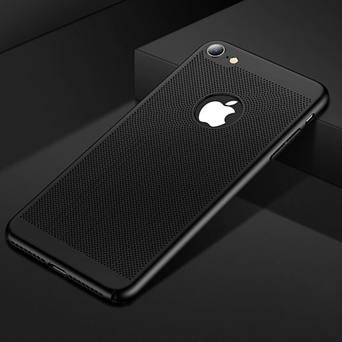 Handyhülle Hülle Kunststoff Schutzhülle Punkte Loch Tasche für Apple iPhone SE (2020) Schwarz